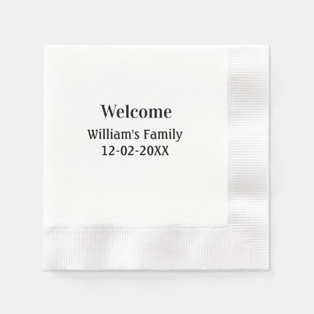 simple minimal monogram logo personalized baking   napkin (Front)