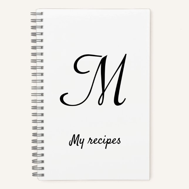 simple minimal monogram logo personalized baking   notebook (Front)