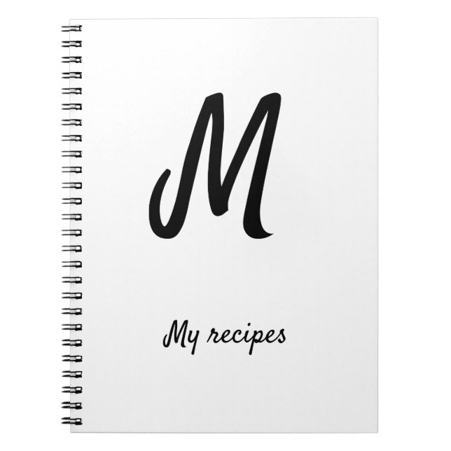 simple minimal monogram logo personalized baking  notebook (Front)