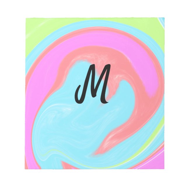 simple minimal monogram logo personalized baking   notepad (Front)