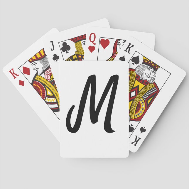 simple minimal monogram logo personalized baking   playing cards (Back)