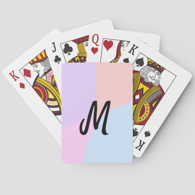 simple minimal monogram logo personalized baking   playing cards (Back)