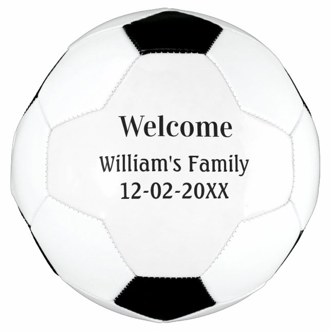 simple minimal monogram logo personalized baking   soccer ball (Front)