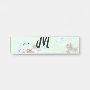 simple minimal monogram logo personalized baking t door sign