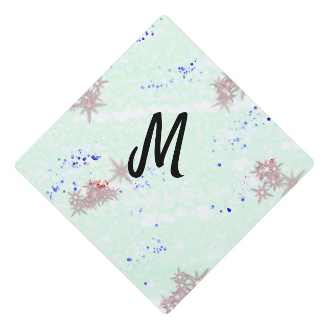 simple minimal monogram logo personalized baking t graduation cap topper (Front)