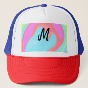 simple minimal monogram logo personalized baking trucker hat