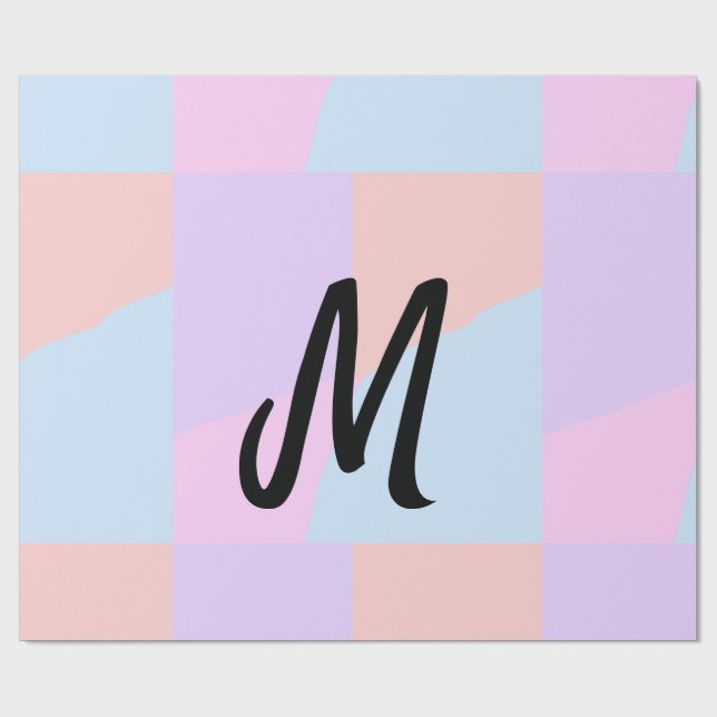 simple minimal monogram logo personalized baking   wrapping paper (Flat)