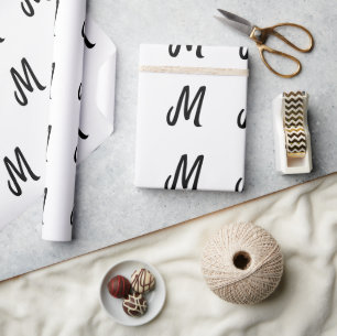 simple minimal monogram logo personalized baking wrapping paper