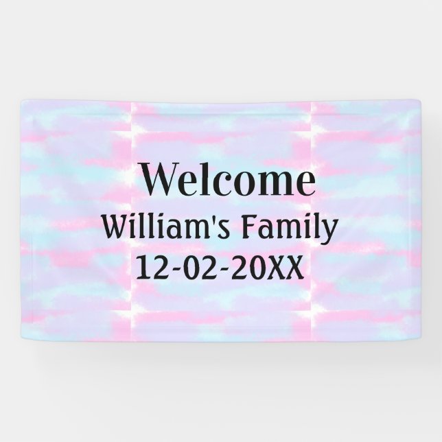 simple minimal monogram logo personalized welcome banner (Horizontal)