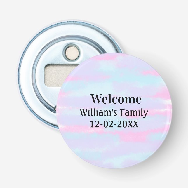 simple minimal monogram logo personalized welcome bottle opener (Front)