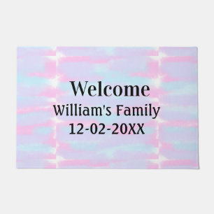 simple minimal monogram logo personalized welcome doormat