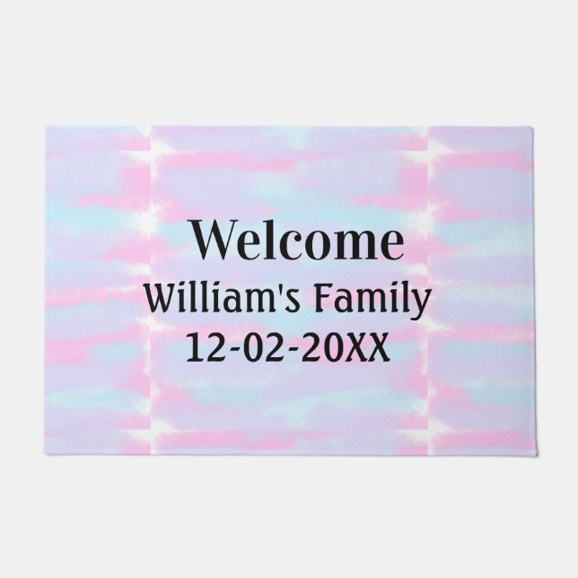 simple minimal monogram logo personalized welcome doormat (Front)