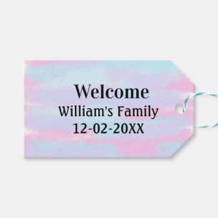 simple minimal monogram logo personalized welcome gift tags