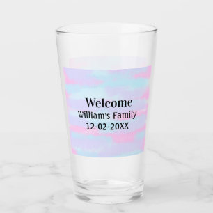simple minimal monogram logo personalized welcome glass