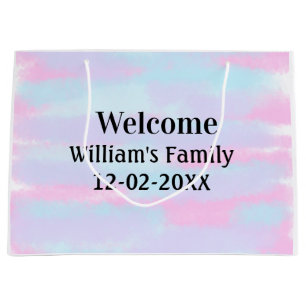simple minimal monogram logo personalized welcome large gift bag