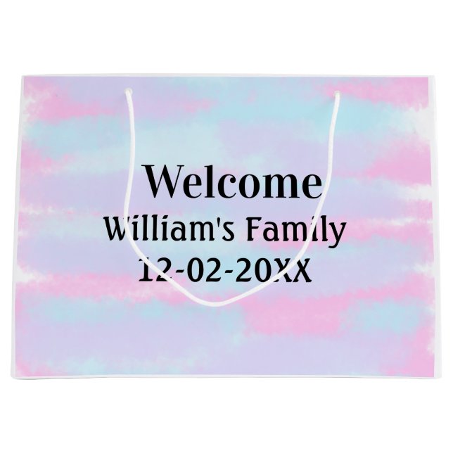simple minimal monogram logo personalized welcome large gift bag (Front)