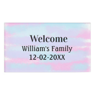 simple minimal monogram logo personalized welcome name tag