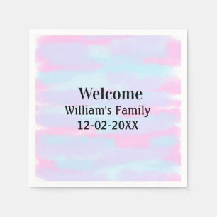 simple minimal monogram logo personalized welcome napkin