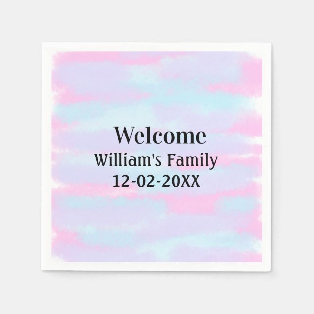 simple minimal monogram logo personalized welcome napkin (Front)
