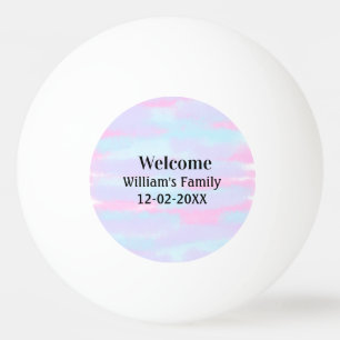simple minimal monogram logo personalized welcome ping pong ball