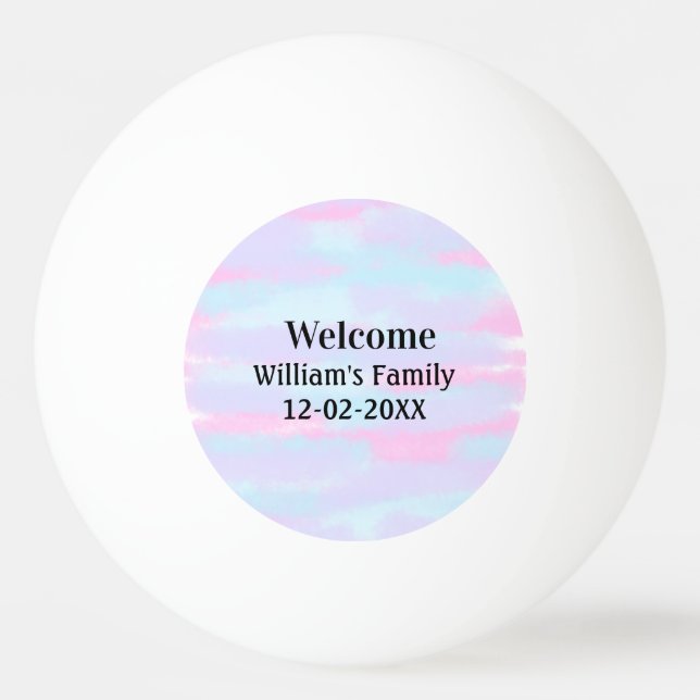 simple minimal monogram logo personalized welcome ping pong ball (Front)