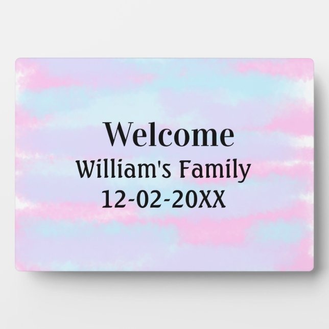 simple minimal monogram logo personalized welcome plaque (Front)