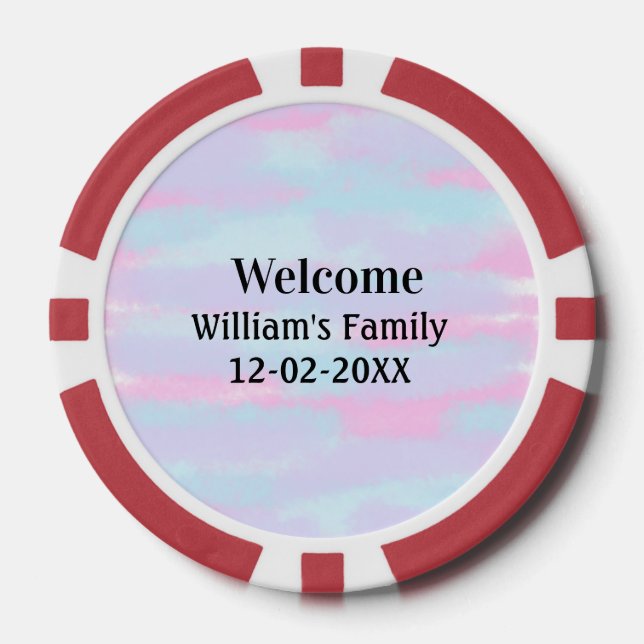 simple minimal monogram logo personalized welcome poker chips (Front)