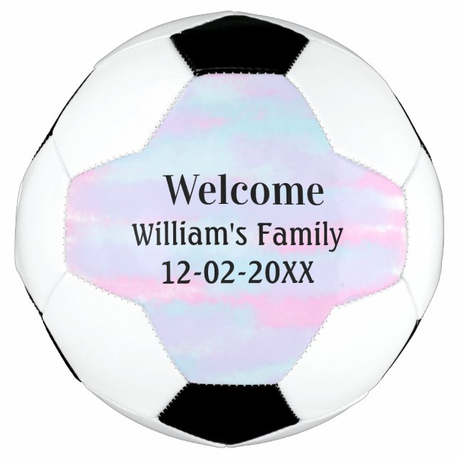simple minimal monogram logo personalized welcome soccer ball (Front)
