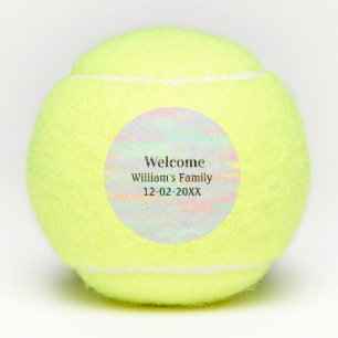 simple minimal monogram logo personalized welcome tennis balls