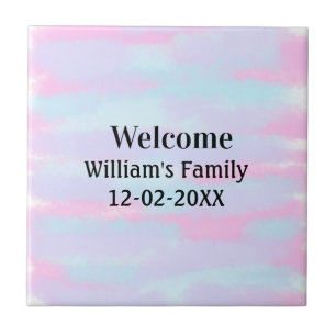 simple minimal monogram logo personalized welcome tile