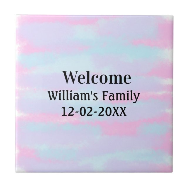 simple minimal monogram logo personalized welcome tile (Front)