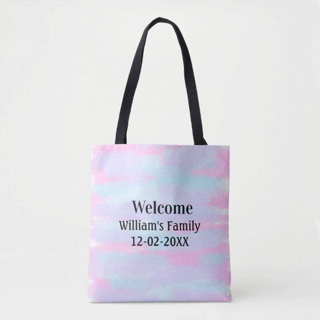 simple minimal monogram logo personalized welcome tote bag (Front)