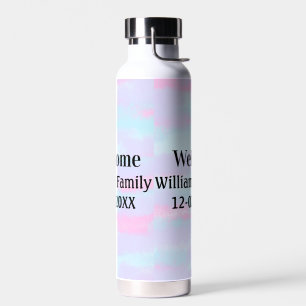 simple minimal monogram logo personalized welcome water bottle