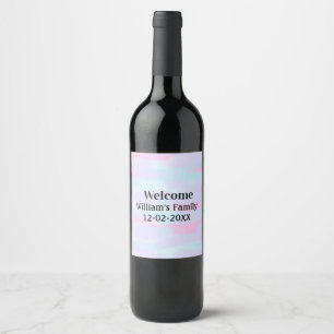 simple minimal monogram logo personalized welcome wine label