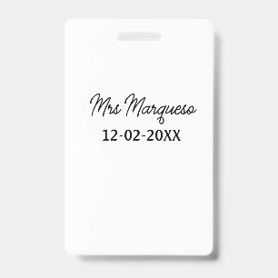 simple minimal monogram mrs Mr name date year Thro Badge