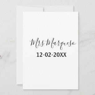 simple minimal monogram mrs Mr name date year Thro Invitation