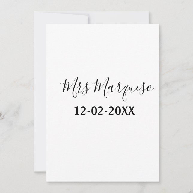 simple minimal monogram mrs Mr name date year Thro Invitation (Front)