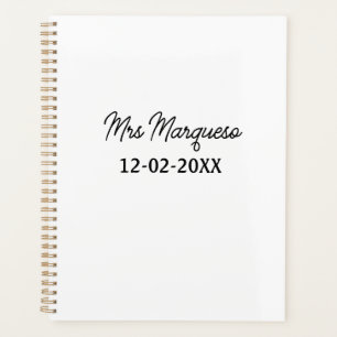 simple minimal monogram mrs Mr name date year Thro Planner