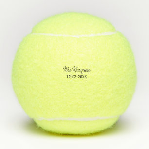 simple minimal monogram mrs Mr name date year Thro Tennis Balls