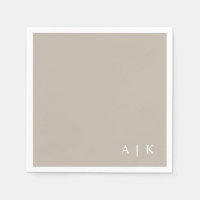 Simple Minimal Monogram Taupe Custom Wedding