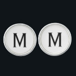 simple minimal monogram wedding elegant favour cufflinks<br><div class="desc">design</div>