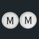 simple minimal monogram wedding elegant favour cufflinks<br><div class="desc">design</div>