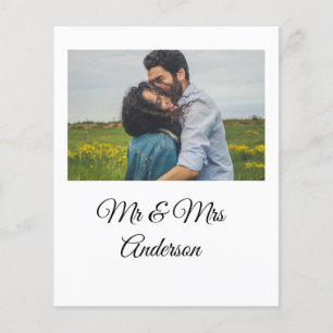 Simple minimal mr and mrs add your name photo wedd