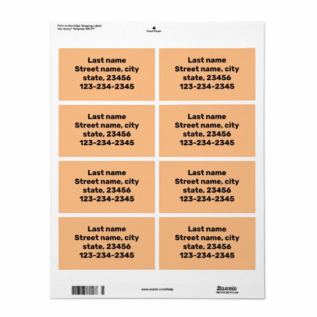 simple minimal name here custom shipping label (Full Sheet)