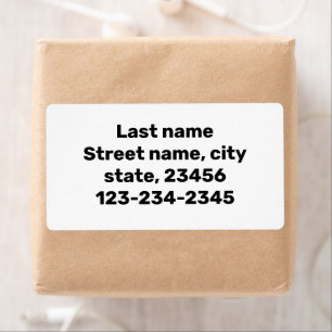 simple minimal name here custom shipping label