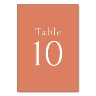 Simple Minimal Orange Citrus Wedding Table Number