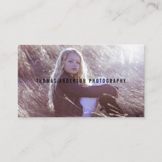 Simple Minimal Overlay Photography | Business Card (Front)