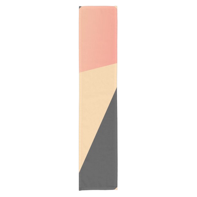 Simple Minimal Peach, Coral, & Black Geometric Short Table Runner (Front)