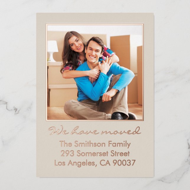   Simple Minimal Personalized Moving Announcement  (Front)