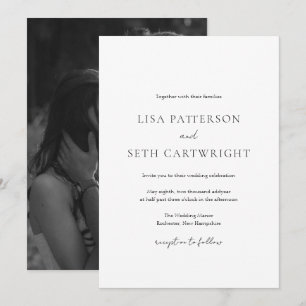 Simple Minimal Photo Classic Elegant Wedding Invitation